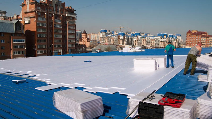 THERMIT XPS на плоской кровле супермаркета